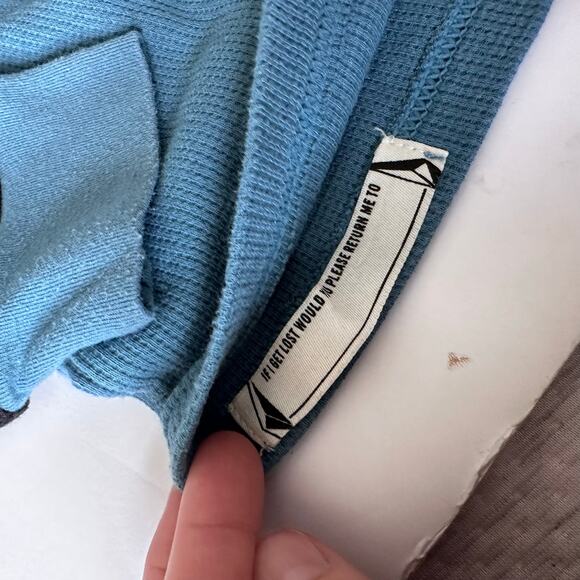 Volcom Color Block Blue Long Sleeve Thermal Top - Youth M - Picture 5 of 5